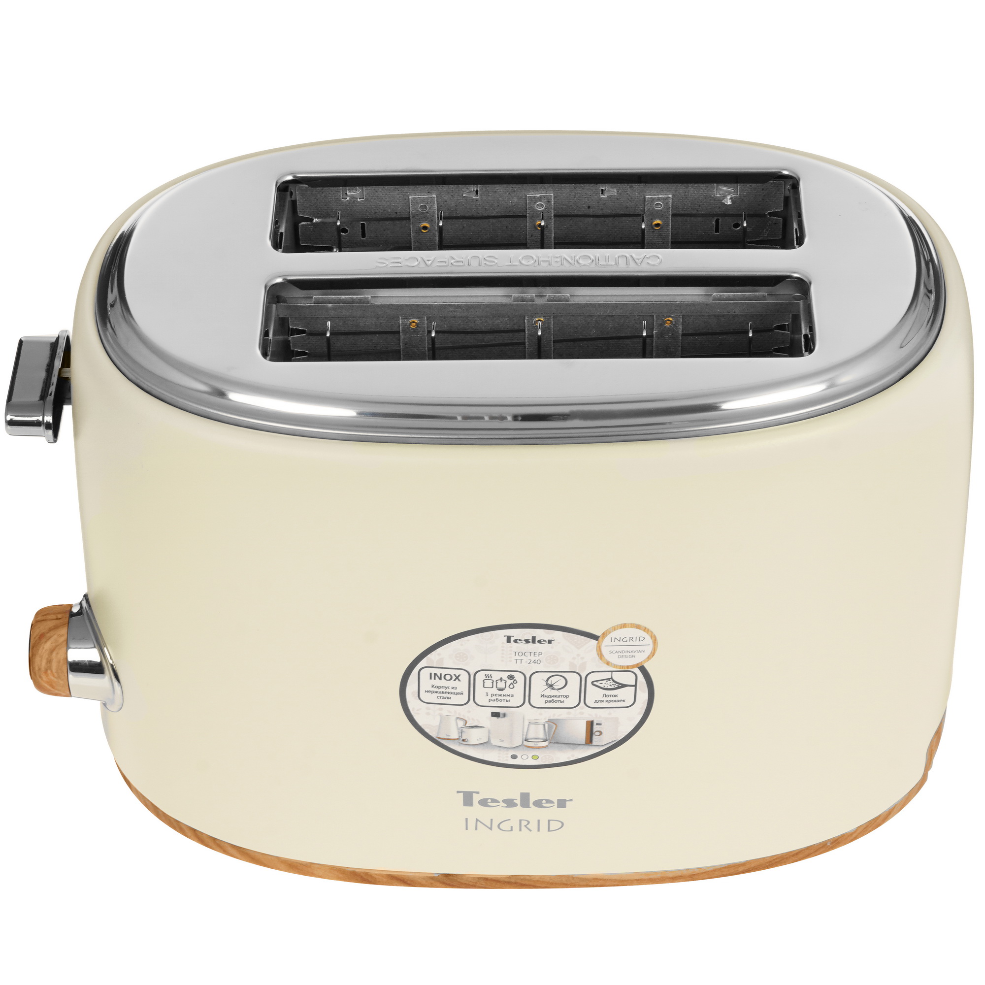9057395 Тостер TESLER TT-240 бежевый STDN-0046727 - Вид №2