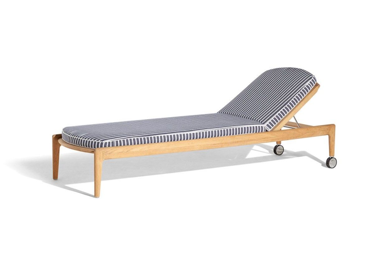 Садовая кровать с откидной спинкой из тикового дерева с колесами Poltrona Frau Boundless Living Outdoor Collections ARCH-00141946