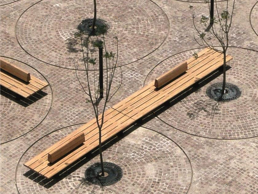 URBIDERMIS Скамья из ироко со спинкой sun-id-1387854