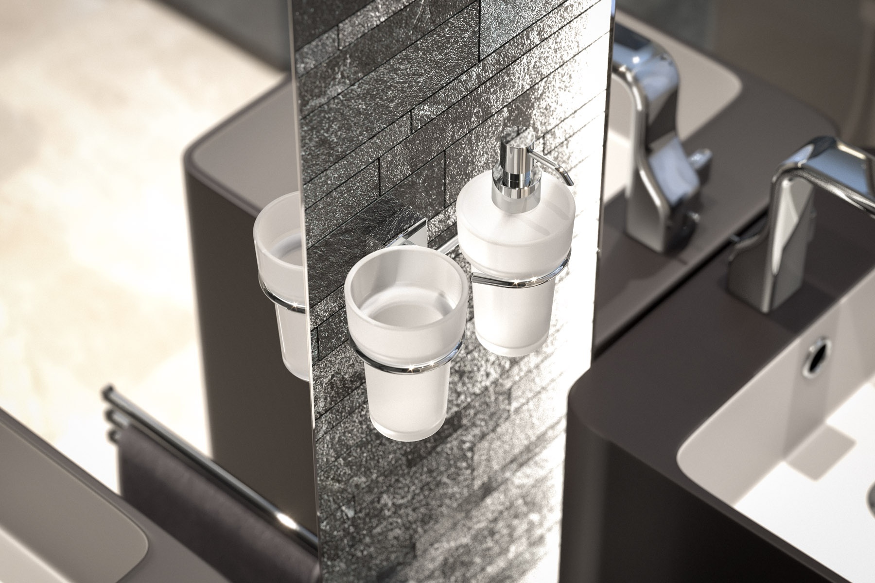 ESP 008 Держатель со стаканом и дозатором жидкого мыла FBS Esperado - Вид №2