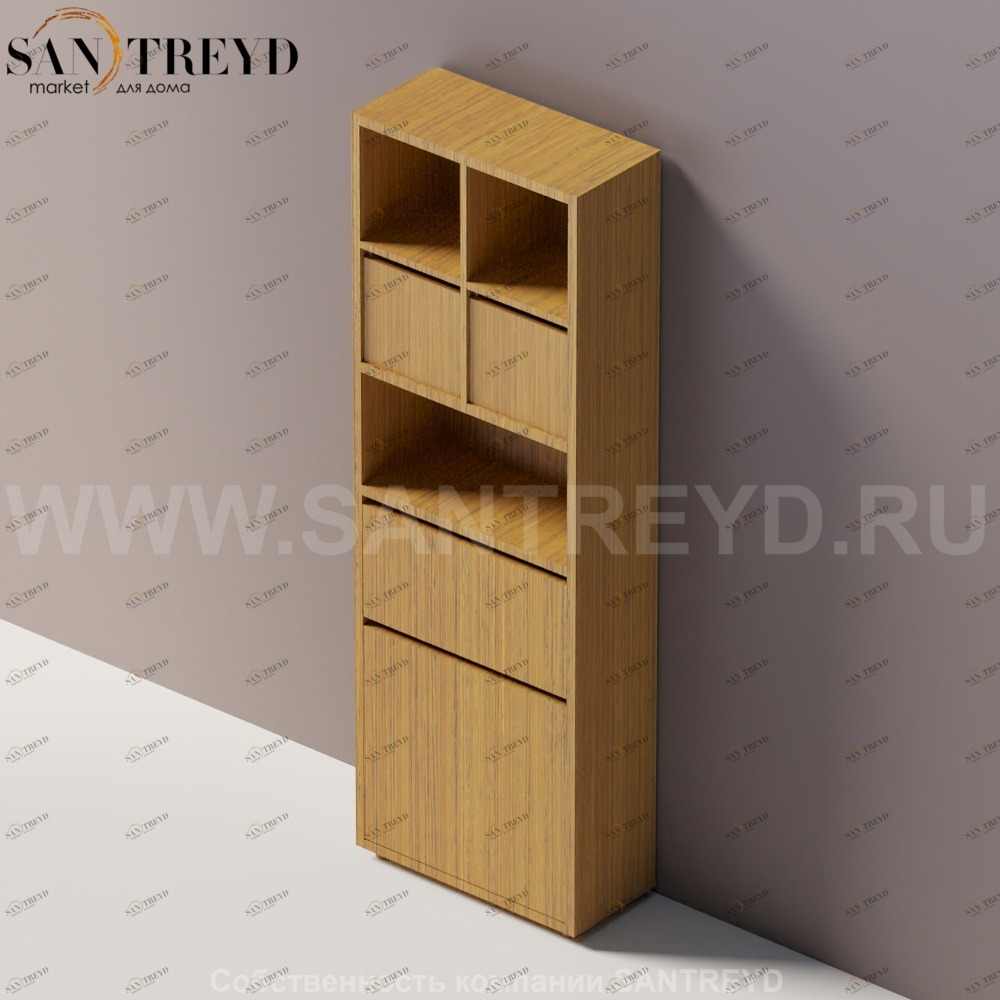 KONTE Шкаф с двумя дверьми и местом под ящики из тика AMOB044PT Agape