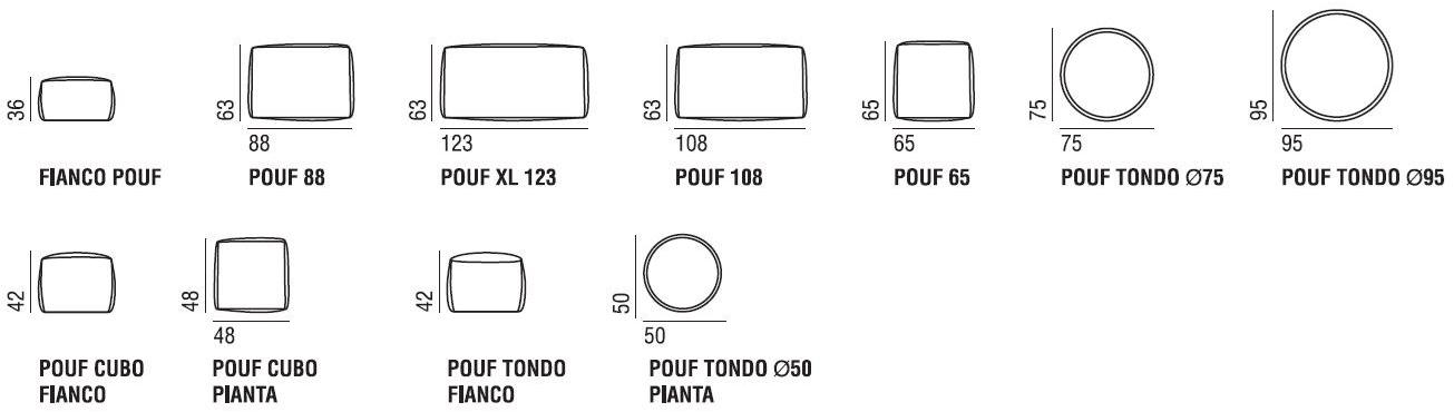Verzelloni Садовый пуф из ткани Zoe sun-id-1458889 - Вид №1