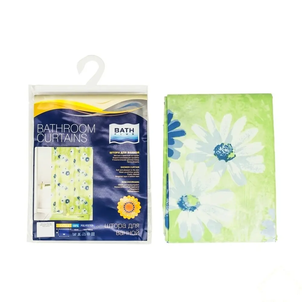 Штора для ванны Bath Plus Autumn, 180x180 см, полиэстер, цвет зелёный Без серии STLM-2123008