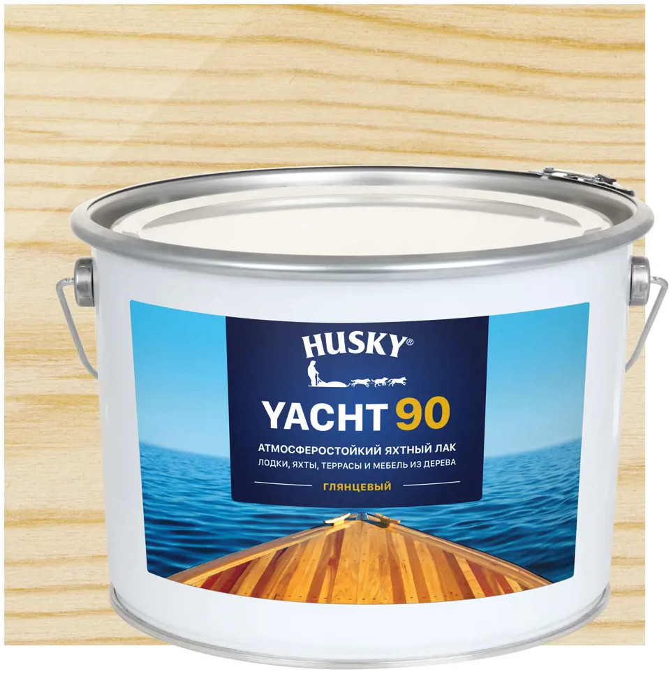 Яхтный лак Husky Yacht 90 для защиты древесины снаружи и внутри 86765099