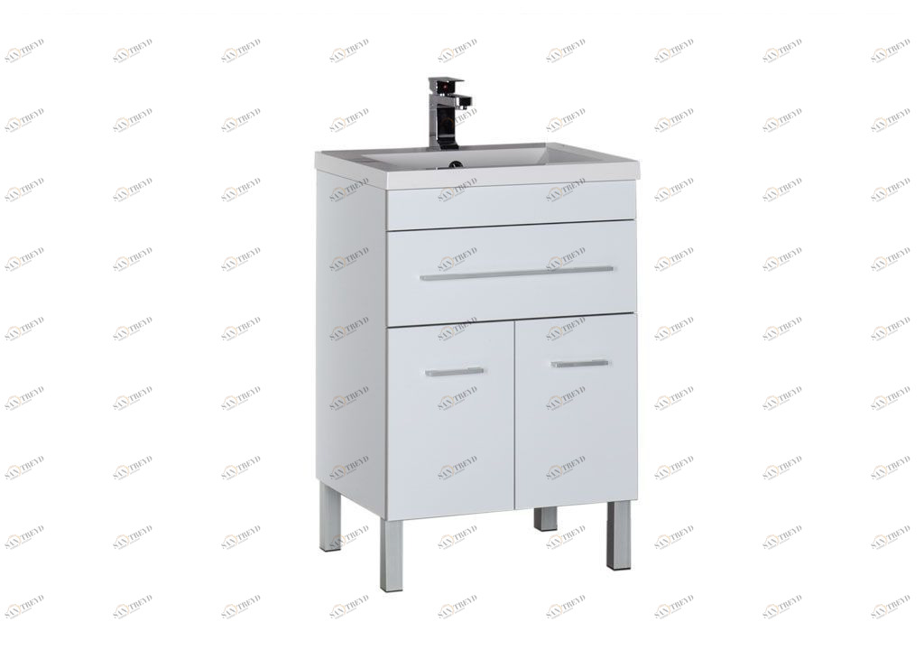 Тумба под раковину Aquanet Верона 58 белый (напольная 1 ящик 2 дверцы) sun-id-270469