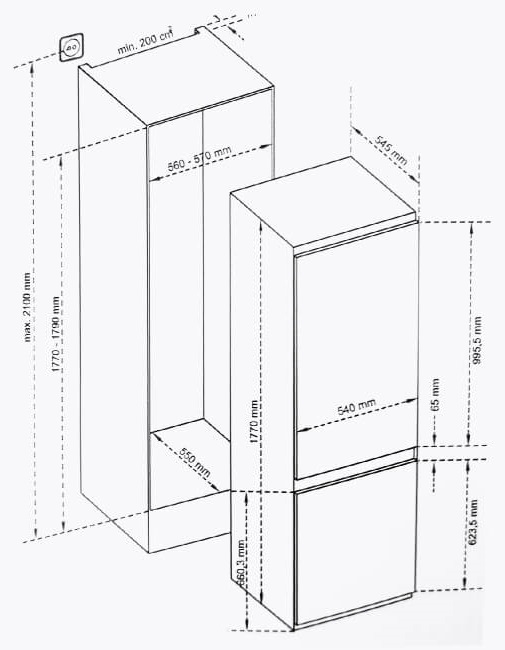 8198412 Встраиваемый холодильник Scandilux CSBI256M STDN-0142495 - Вид №8