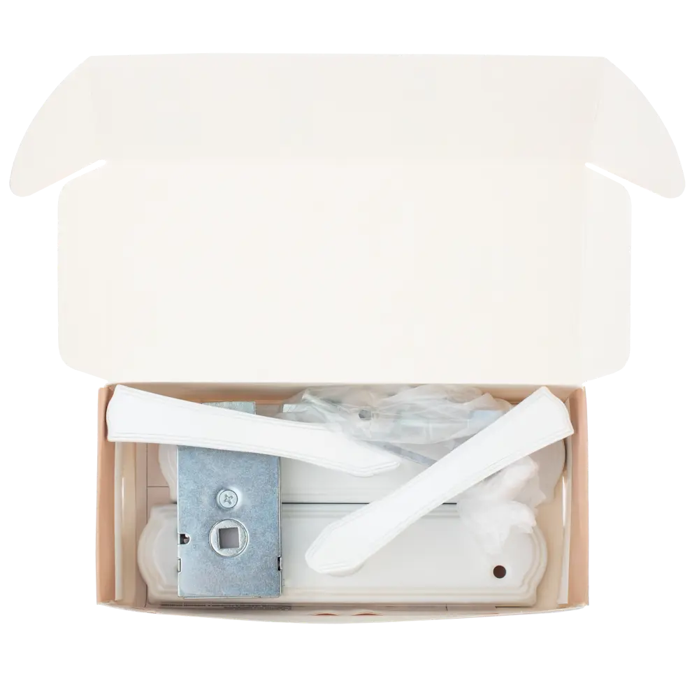 Дверная ручка на планке с защелкой Avers ЗЩ1-2-6, 190x54 мм, белая STLM-2008158 - Вид №2