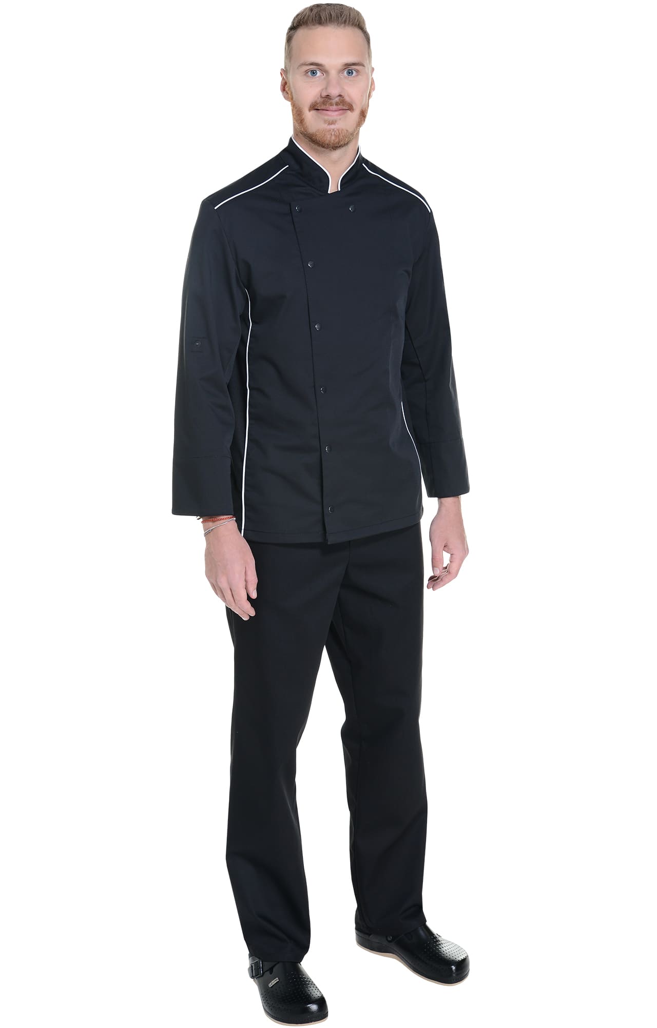 62606 Китель поварской black (черный) RICON  Повар  размер 50 (L)  - Вид №3