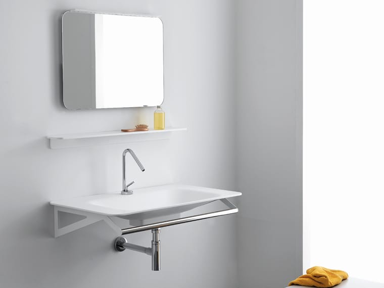 Одинарный прямоугольный умывальник HIMACS с держателем для полотенец Ponte Giulio облако ARCH-00049786 - Вид №1