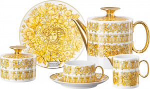10661002 Rosenthal Versace Сервиз чайный Rosenthal Versace Медуза Рапсодия на 6 персон 21 предмет, фарфор Фарфор