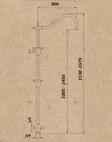 Душевая колонна MIGLIORE Onda ML.OND-36.217.BR - бронза  - Вид №1