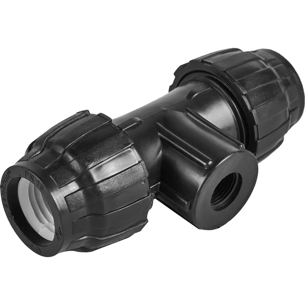 Тройник комбинированный ПНД Политэк 32x1/2"x32 мм ВР STLM-2136860