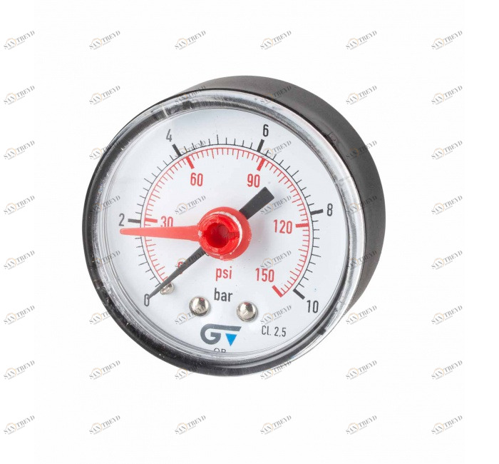 GENEBRE 3818 016 Манометр Ø 53, красный индекс, задний штуцер 