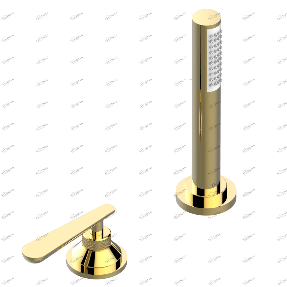 G7E-6532/60A Смеситель керамический устанавливаемый на борту с ручным душем с ручкой одновременной регулировки – потока/температуры Thg-paris Dean Золото G7E 6532/60A CAT.F