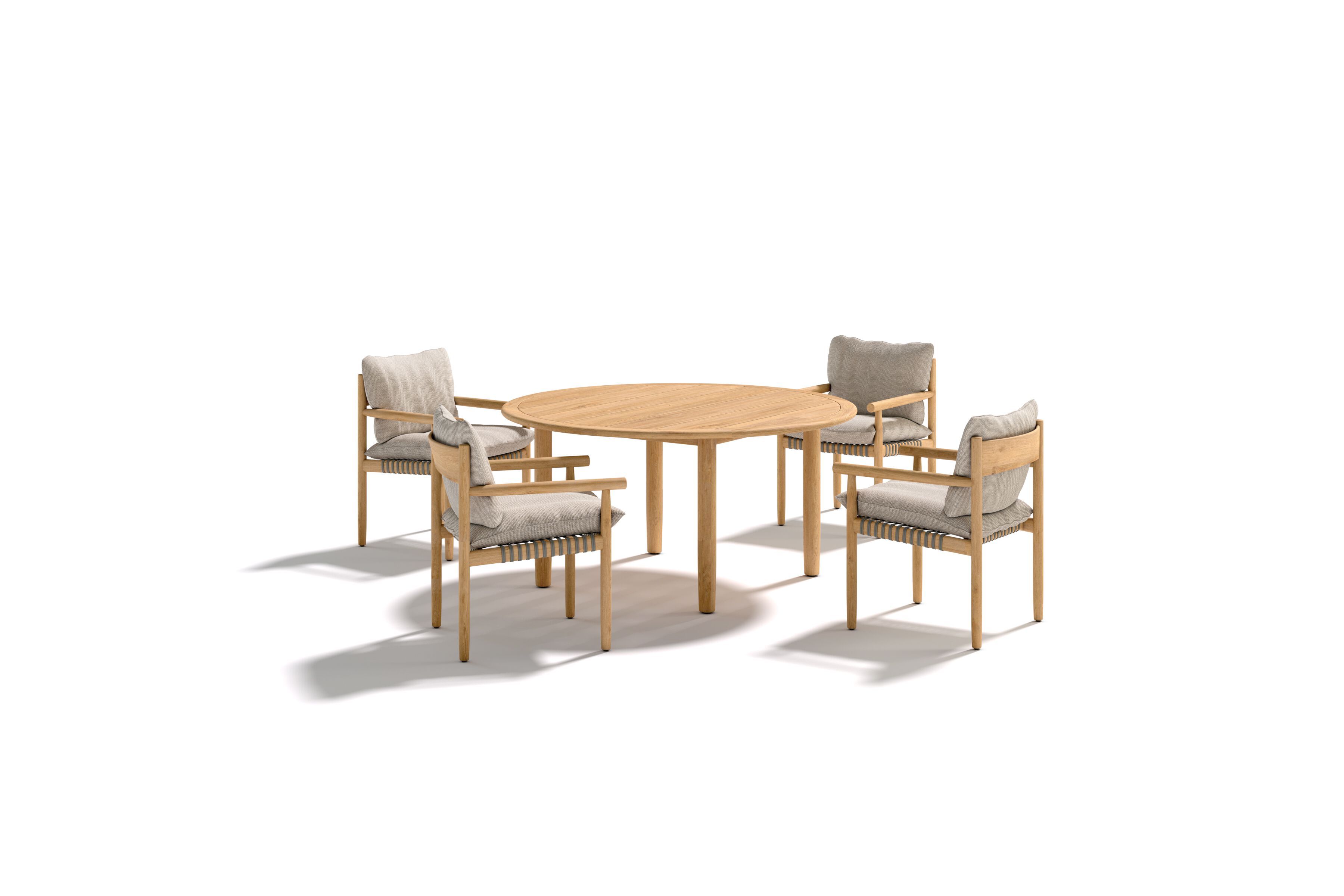 Садовый стул из тикового дерева и ткани с подлокотниками DEDON TIBBO ARCH-00125586 - Вид №2