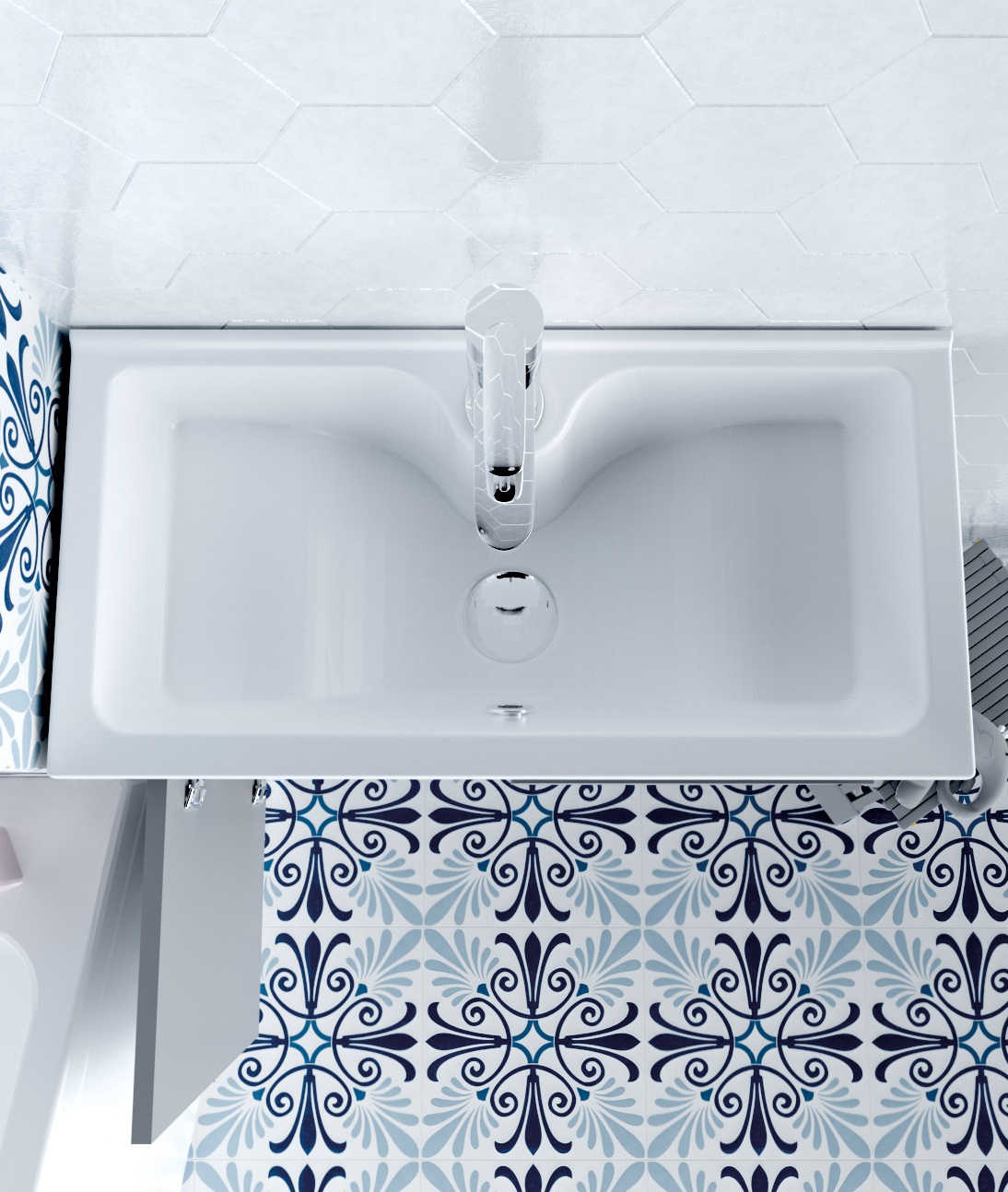 У83300 Тумба с раковиной Lido 60Н 1д. Дуб Сонома 1 Marka LIDO - Вид №4