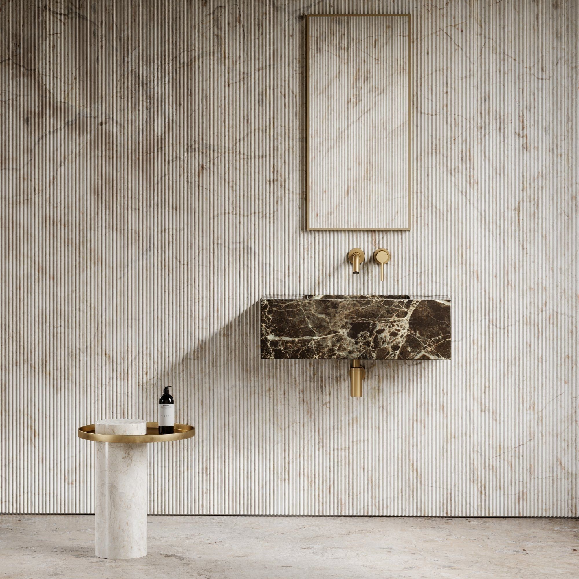 Прямоугольная подвесная раковина из темного мрамора Emperador LUSSO CALLA ARCH-00121246 - Вид №2