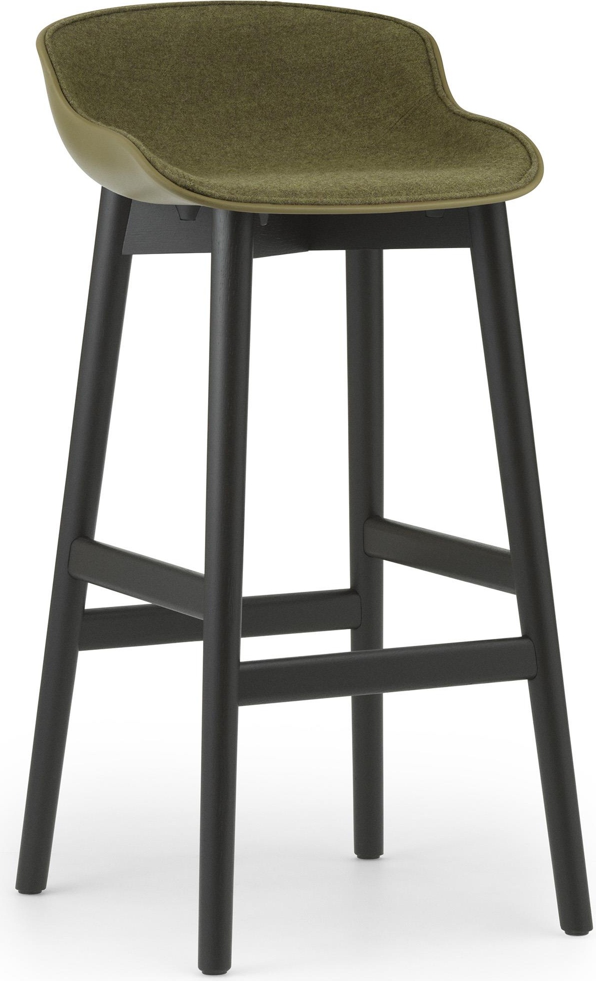 605223 Барный стул 75 см Передняя обивка Black Oak Olive / Synergy Normann Copenhagen Hyg 