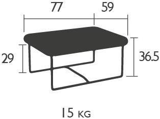 Fermob Подножка для санок, обитая тканью Ultrasofa 6243 - Вид №10
