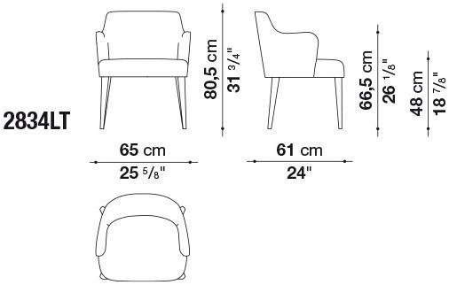 Maxalto Стул с обивкой и подлокотниками Febo sun-id-1477192 - Вид №8