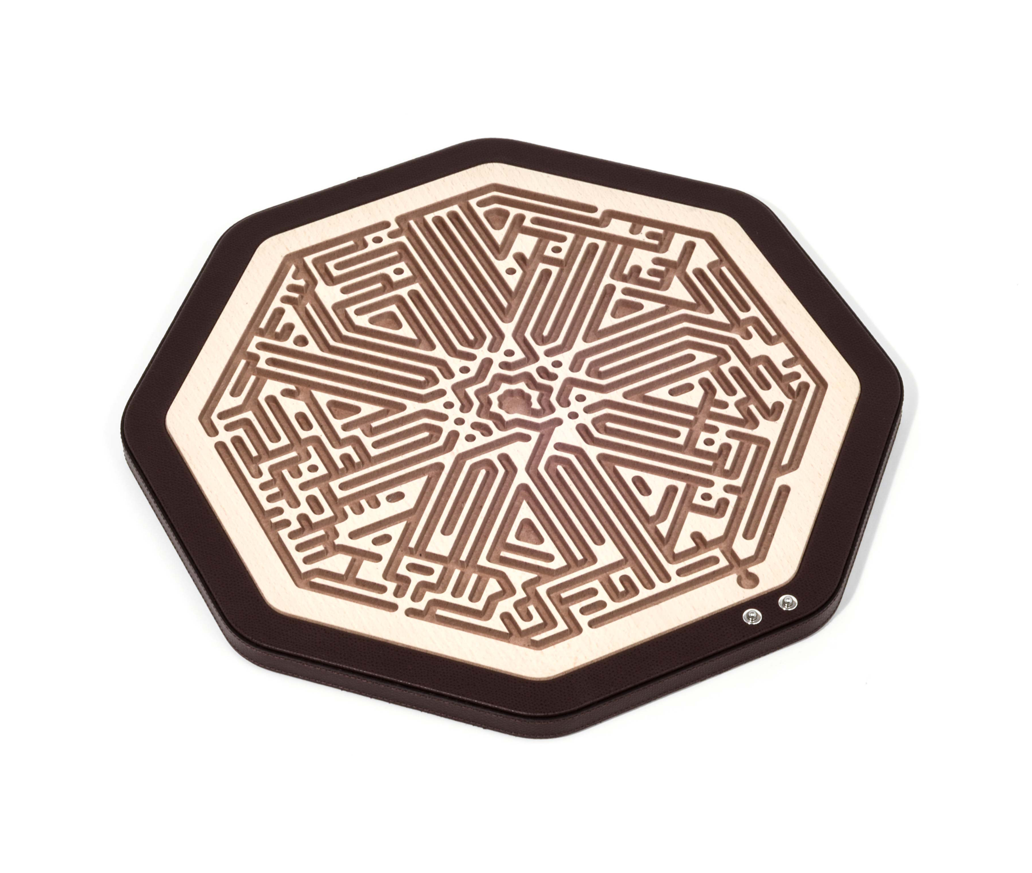 Jinn Octagonal Labyrinth - 38X38XH2 см / зернистая кожа_белый Pinetti 00.1014.029.000 - Вид №1
