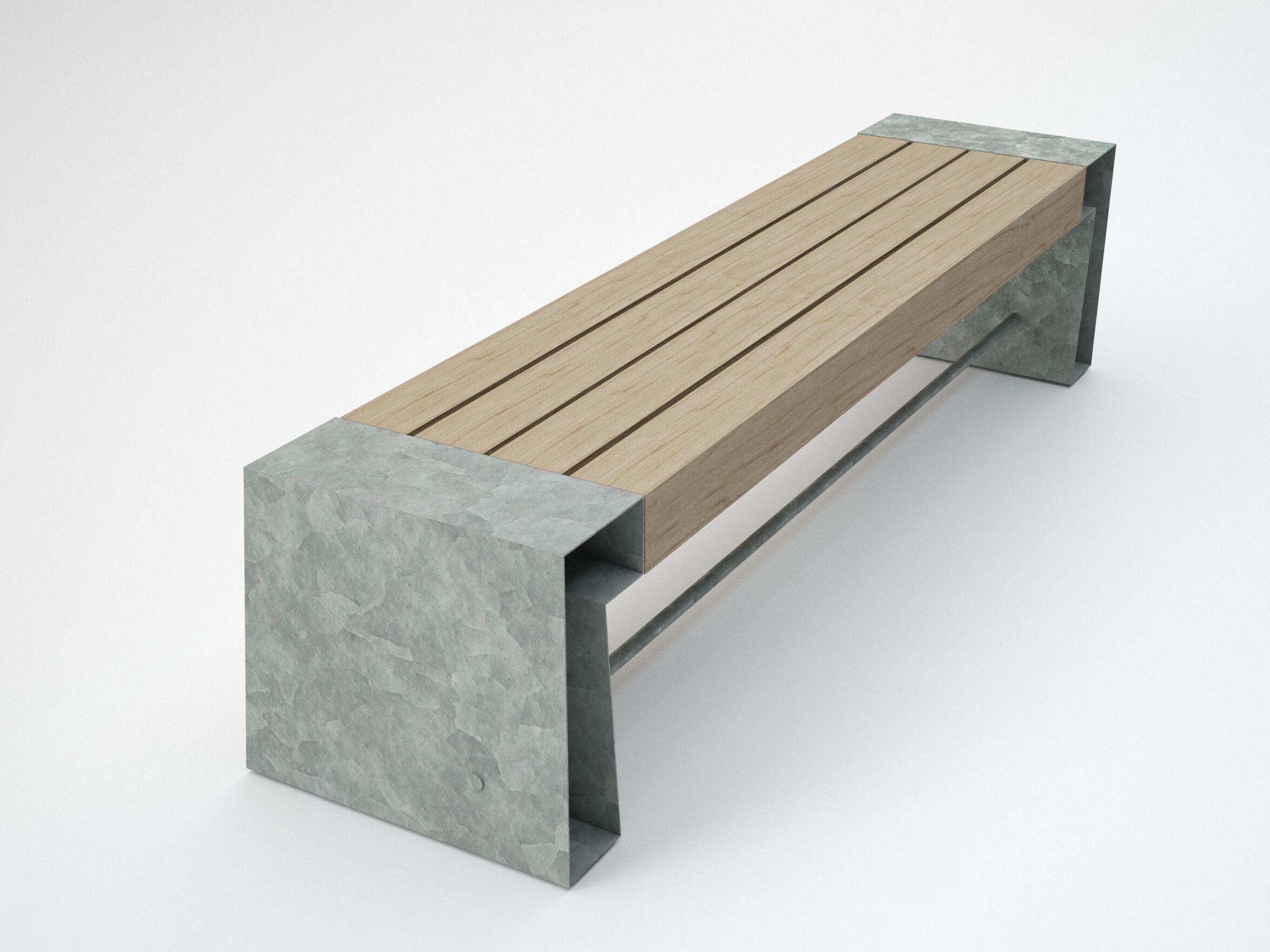 Стальная и деревянная скамья без спинки CITYSì SEVEN ARCH-00068601