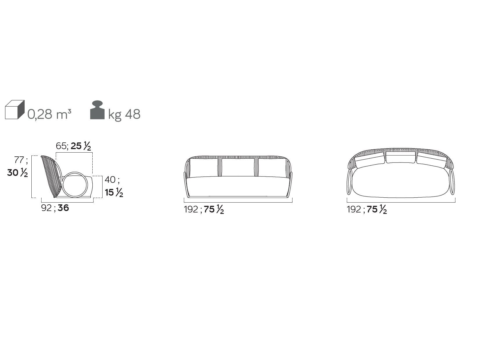 3-местный садовый диван Amura креольский ARCH-00069645 - Вид №6