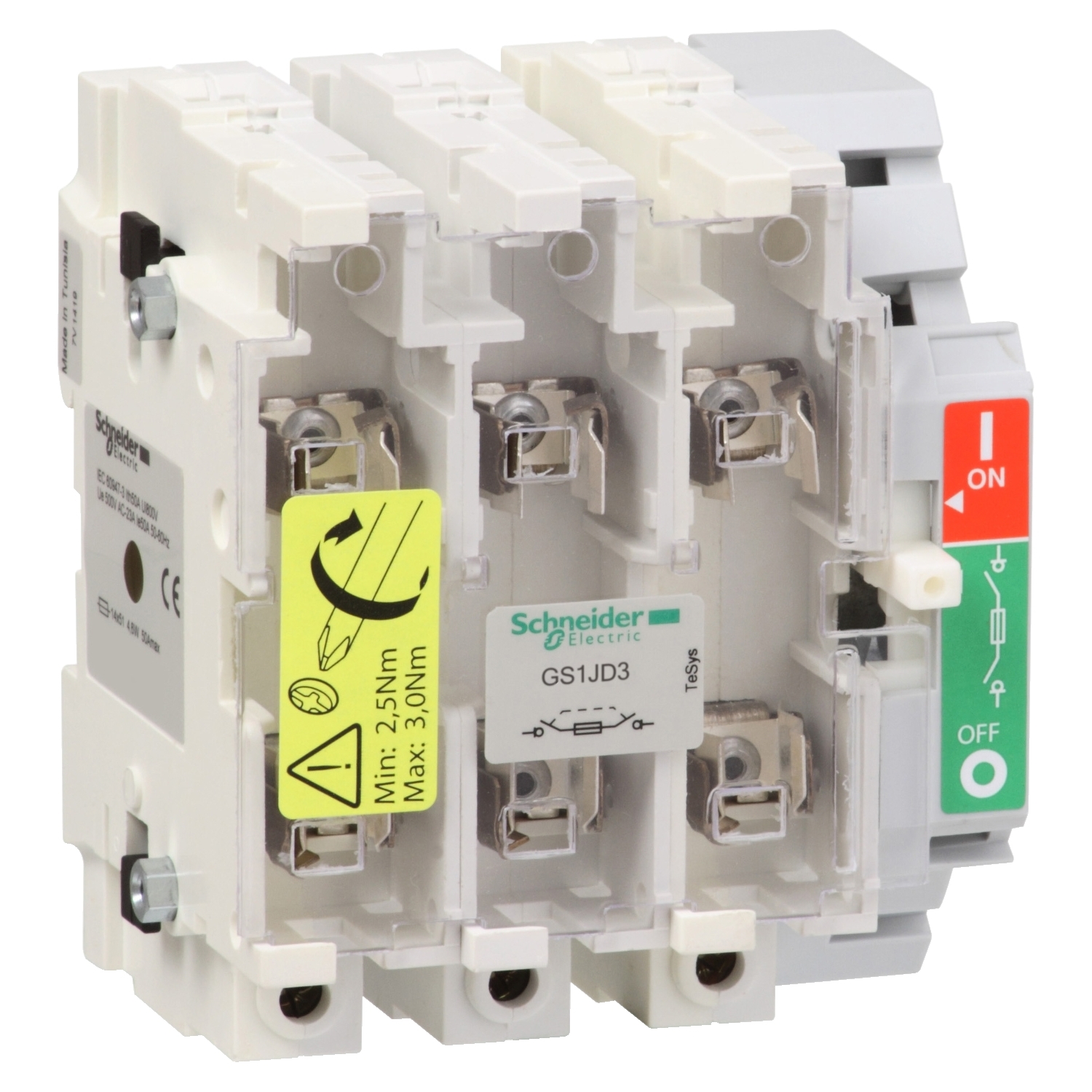 GS1JD3 Рубильник с предохранителем GS 100А 3P, 22x58 Schneider Electric TeSys 