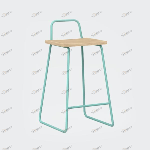 Барный стул с деревянным сиденьем морская волна Bauhaus WOODI  00-3966246 Голубой 