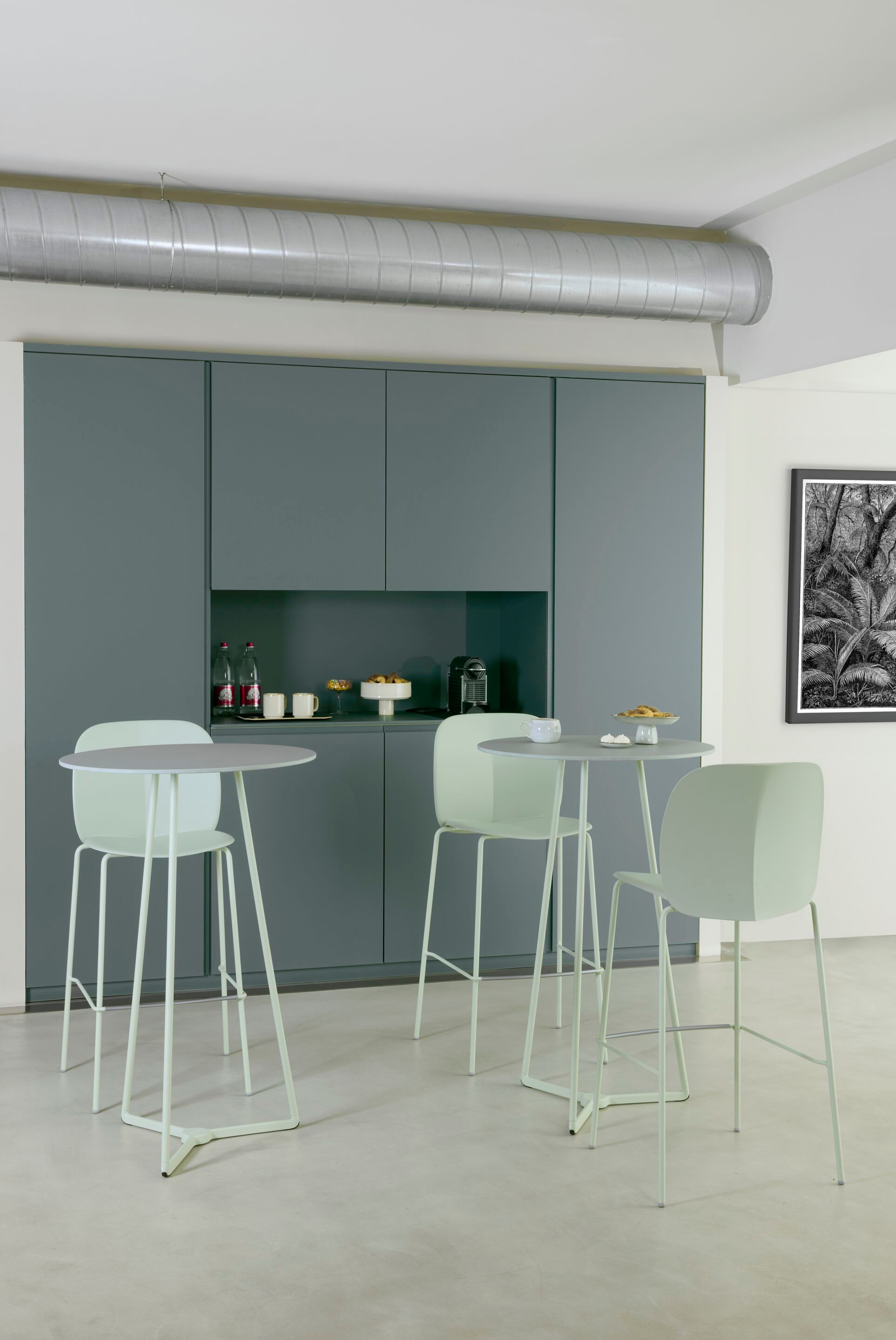 Переработанный пластиковый высокий стул с подставкой для ног S-CAB Mentha ARCH-00002524 - Вид №5