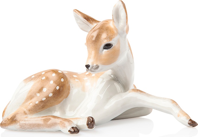 10617406 Промыслы Вербилок Скульптура 7 см "Олененок" Фарфор 