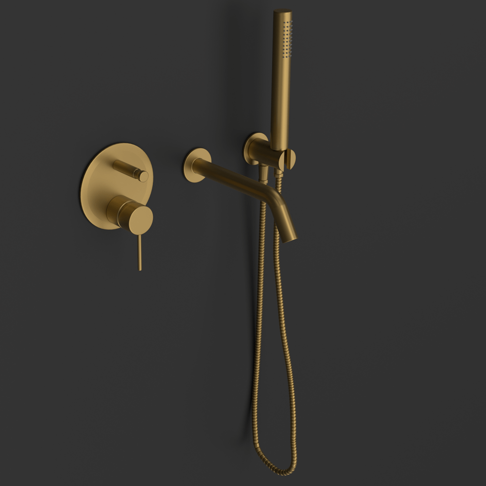 D419-L Однорычажный смеситель для ванны с ручным душем Duten  - Вид №1