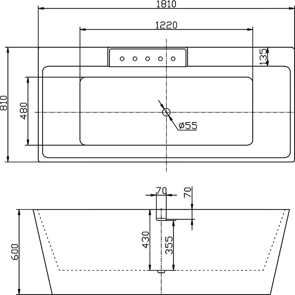 Акриловая ванна BelBagno BB19  - Вид №4