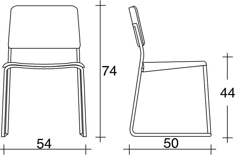 TALIN Стул из фанеры, штабелируемый салазками для залов ожидания sun-id-1439094 - Вид №3
