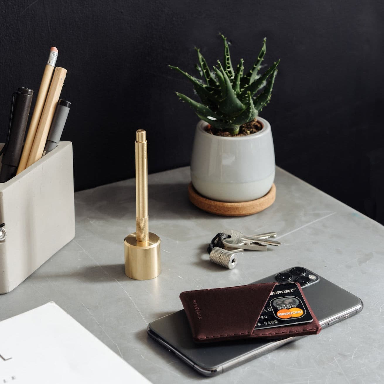 W110CHES Визитница Winston - Каштановый Wingback  - Вид №5