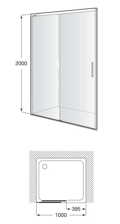 Нишевая душевая кабина с раздвижной дверью Roca Naray ARCH-00135692 - Вид №2