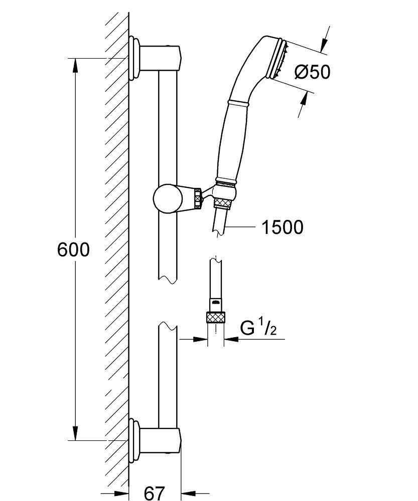28975IG0 Душевой гарнитур Grohe Sinfonia хром золото - Вид №1