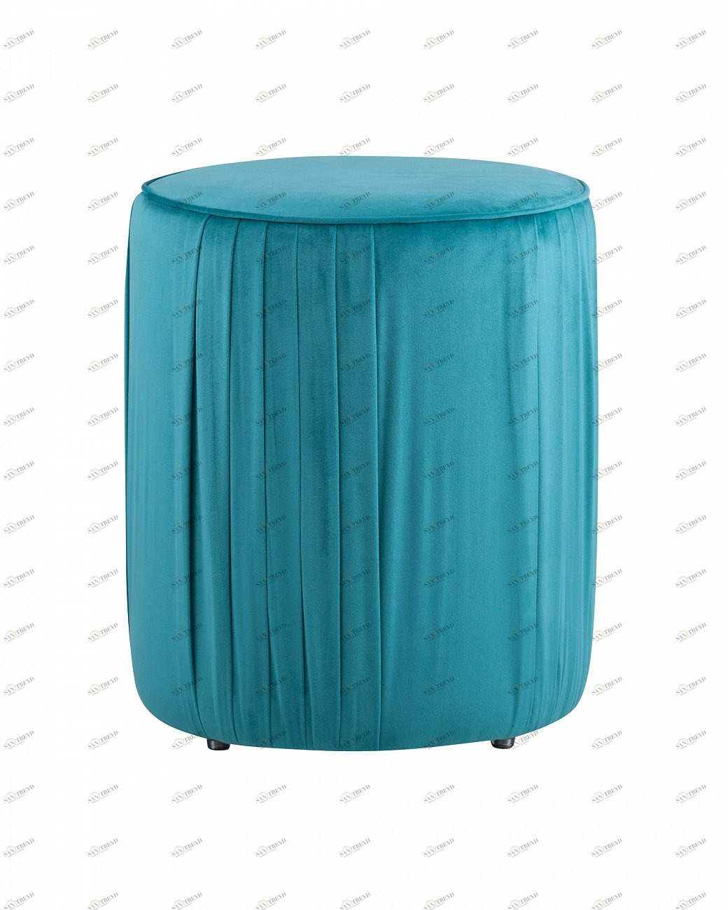 Пуфик круглый бирюзовый велюровый малый "Мира" STOOL GROUP  00-3958865 Голубой 