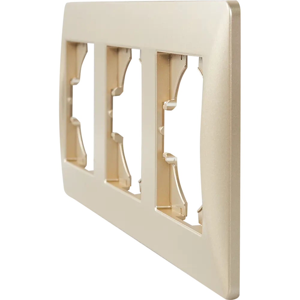 Рамка GUSI Electric Ugra для тройной установки розеток и выключателей в цвете шампань 83865116 STLM-0045260 - Вид №2