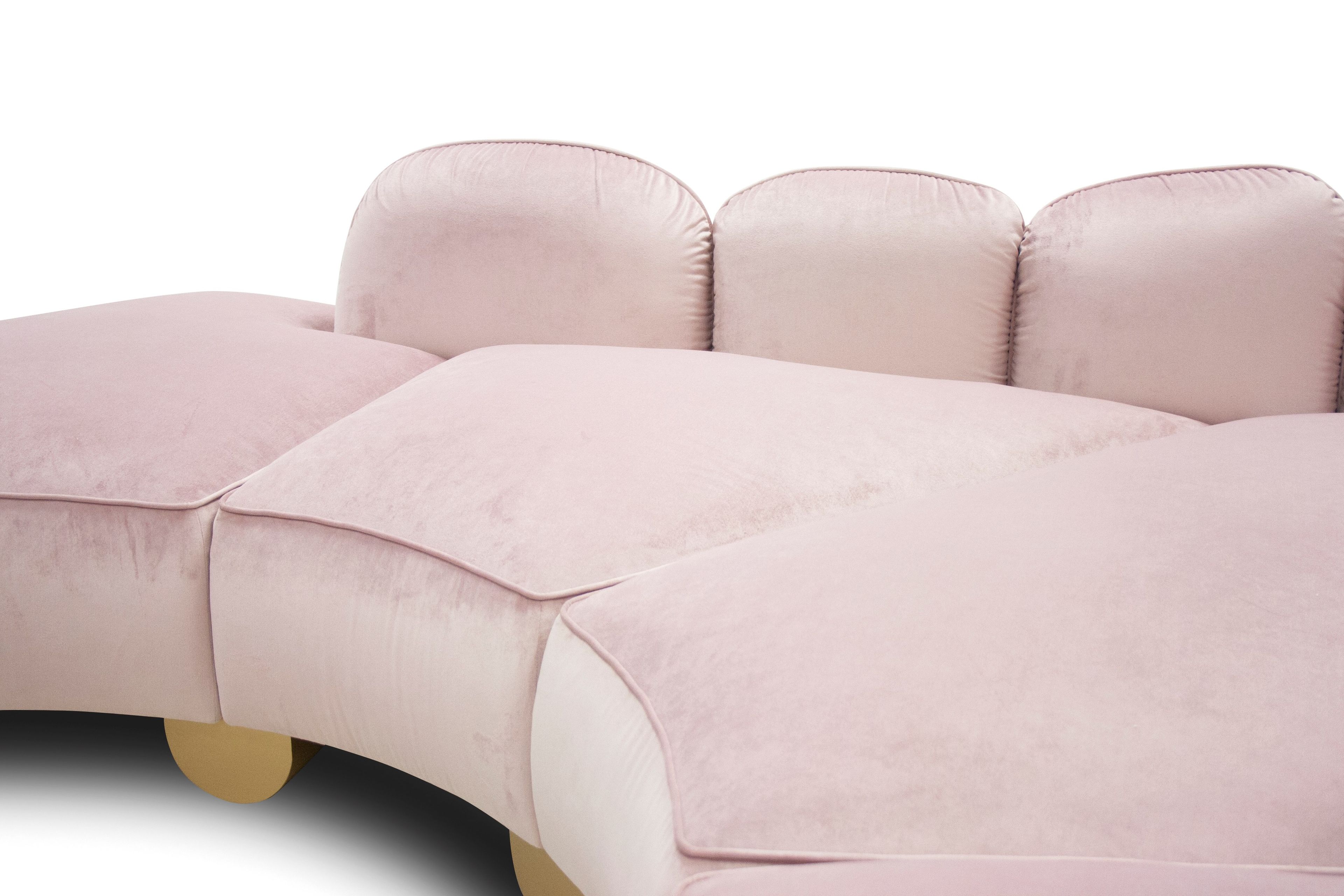 Бархатный изогнутый диван CREARTE COLLECTIONS Lab Cotignac ARCH-00088287 - Вид №7