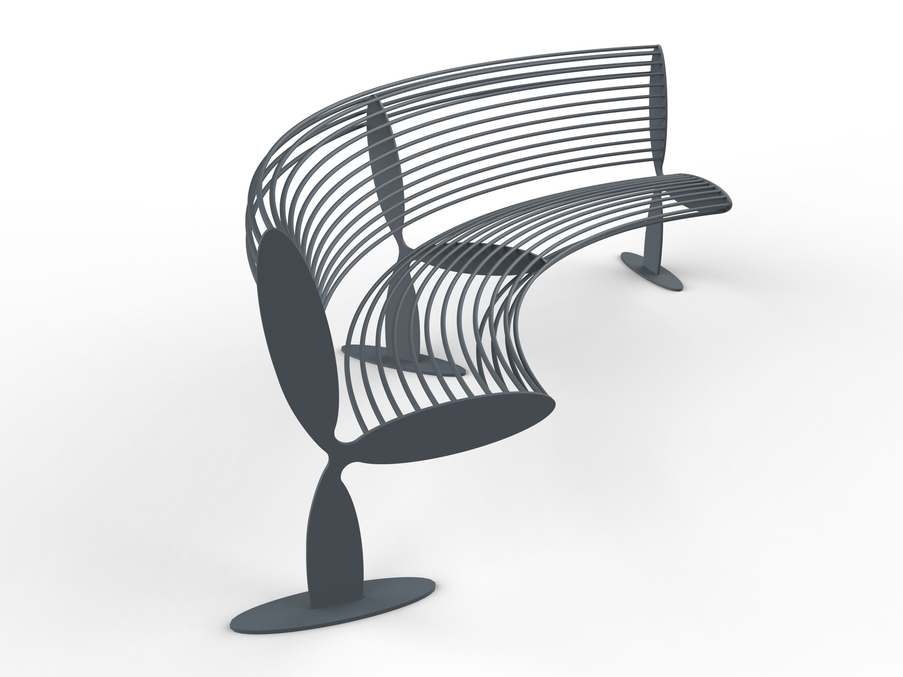 Стальная модульная изогнутая скамья со спинкой CITYSì CALIFORNIA IN ARCH-00114671 - Вид №1