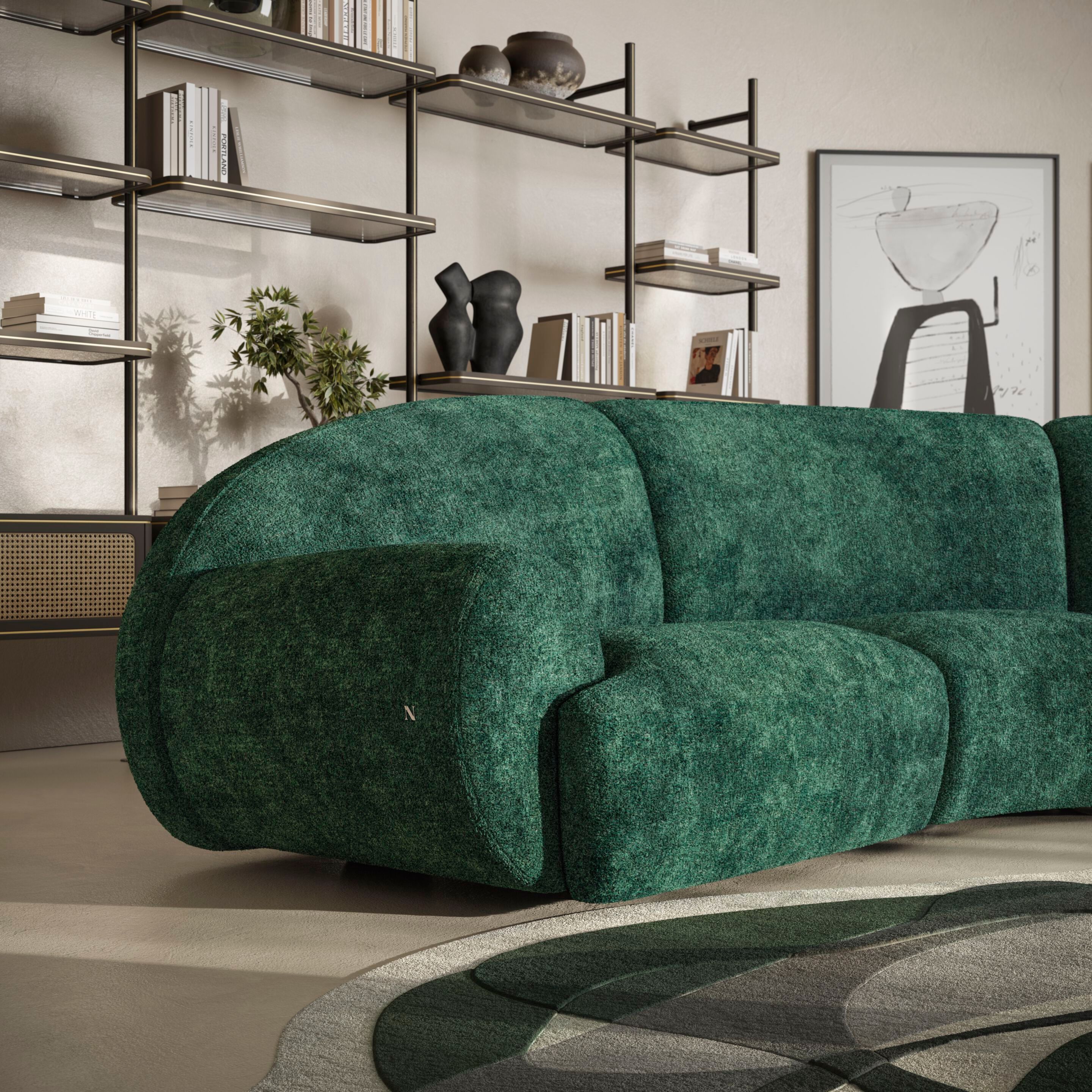 Угловой диван из ткани Natuzzi Italia память ARCH-00119901 - Вид №10