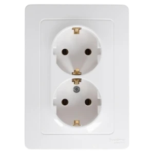 Розетка двойная встраиваемая Systeme Electric Blanca с заземлением 16 А IP20 цвет белый 84500206 STLM-2158772