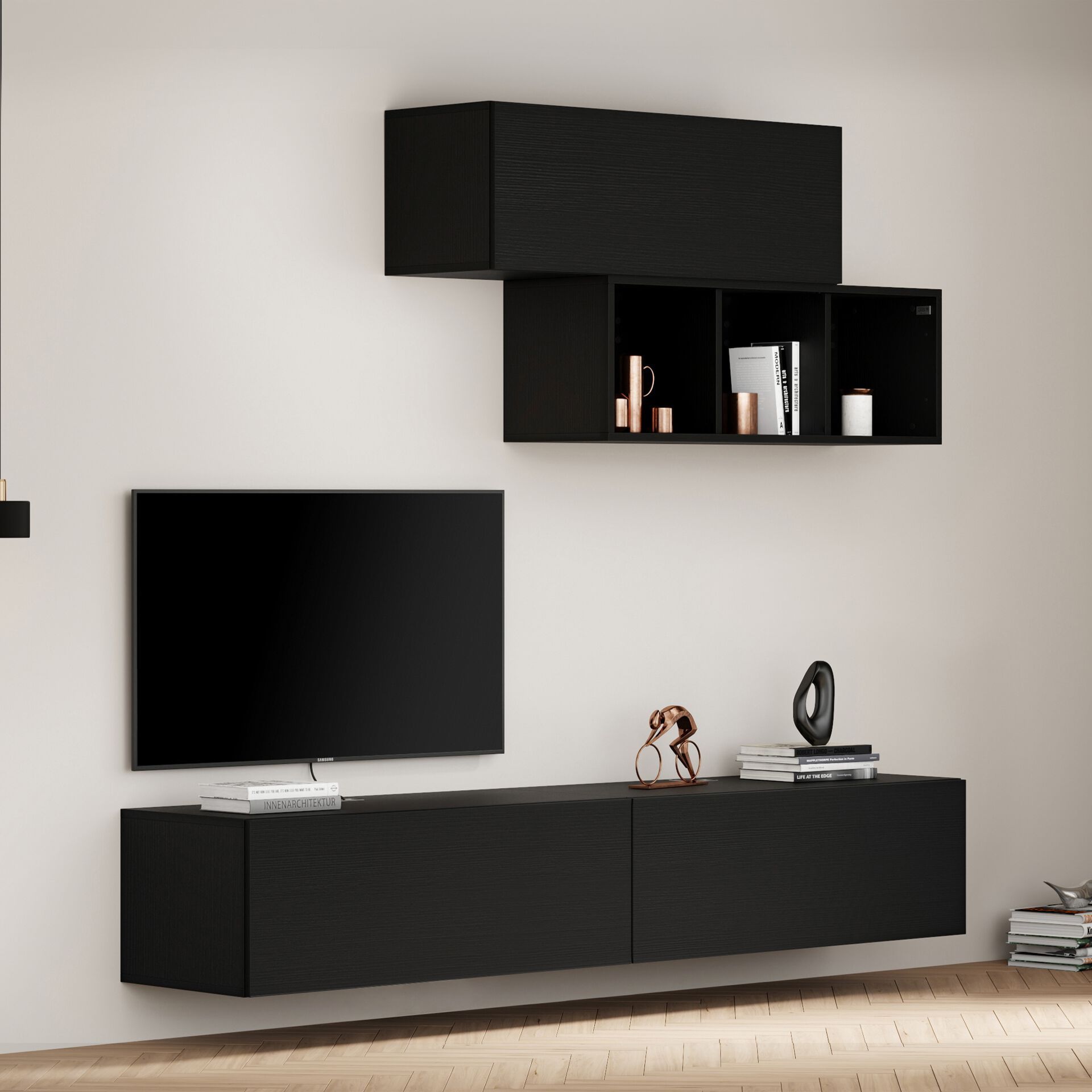 Модульная оборудованная стена установленная стеной в меламинированном Mobili Fiver Easy ARCH-00044646 - Вид №33