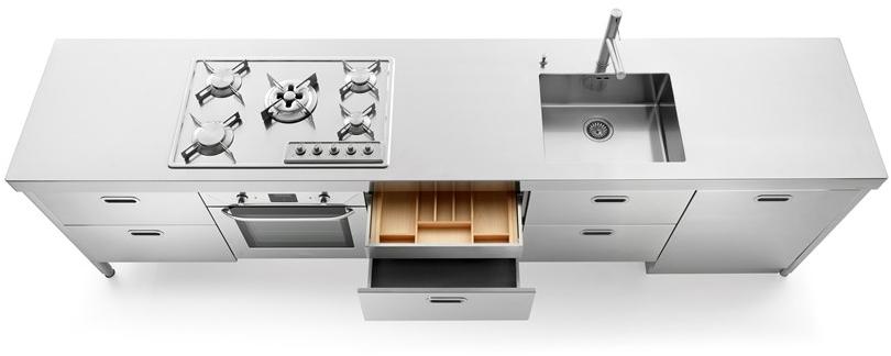 ALPES-INOX Линейная кухня из нержавеющей стали Liberi in cucina sun-id-1375293 - Вид №2