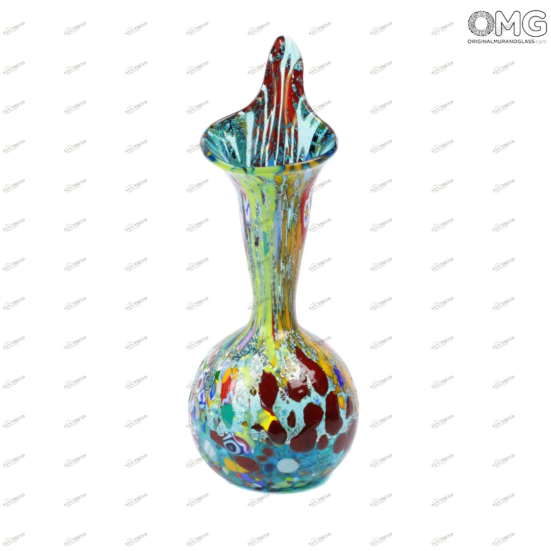 623 ORIGINALMURANOGLASS Лазурная ваза Кандинский - муранское стекло OMG 10 см 