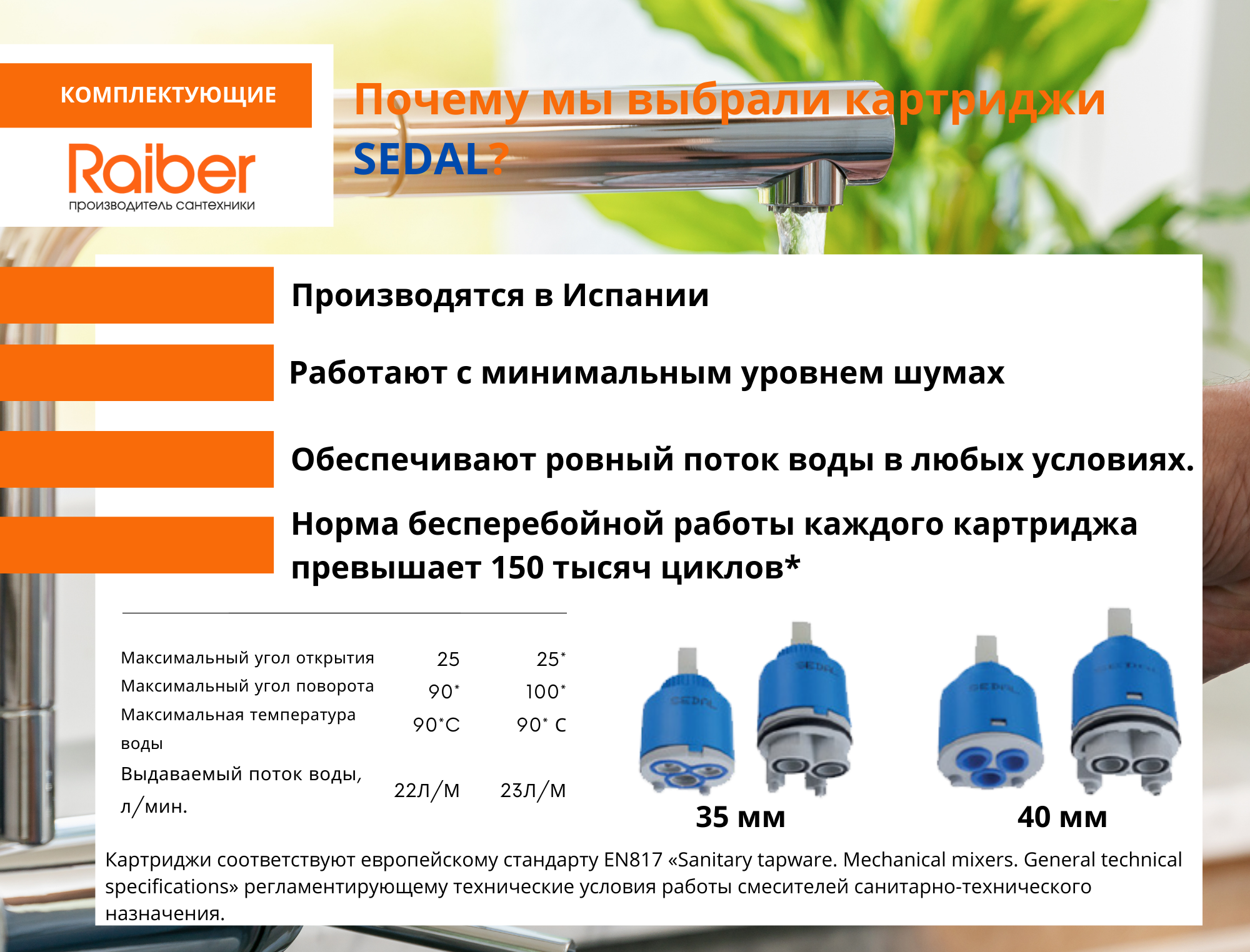 RF6601 Смеситель для кухни однорычажный с фильтром Raiber  - Вид №7