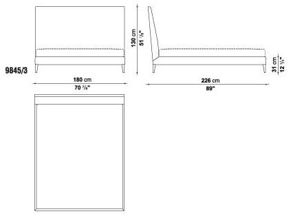 Maxalto Мягкая кровать со съемным чехлом из ткани с высоким изголовьем Demetra sun-id-1423256 - Вид №1