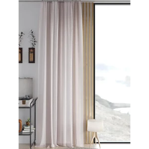 91488468 Тюль на шторной ленте At Home Рименсис 150x260 см цвет бежевый STLM-1071946