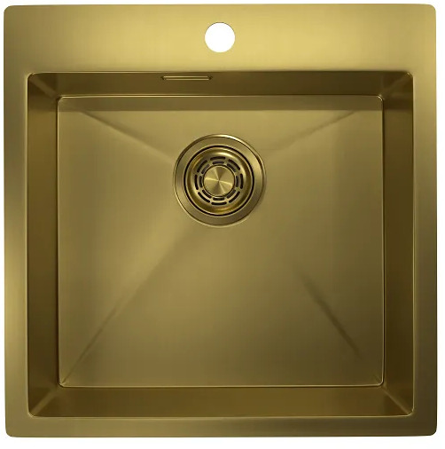 5151, ЗОЛОТО САТИН, стальная кухонная мойка